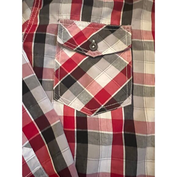 Torque Industry Men’s Long Sleeve Button Up Plaid Shirt, L - Picture 3 of 4